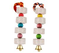 FONDOTIN 2 pièces Jouets à Mâcher Naturels pour Petits Animaux Lot de Pierres à Mâcher Colorées pour Hamster Écureuil Chinchilla et Perroquet Jouets Enrichissement pour Couleur Aléatoire