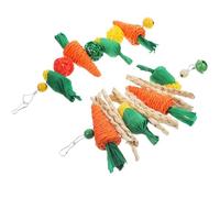 FONDOTIN 2 pièces Jouets à Mâcher pour Petits Animaux Carottes Suspendues pour Lapins Cochons Hamsters Soin Dentaire et Ludique Couleur Aléatoire Couleur Aléatoire