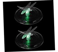 FONDOTIN 2 pièces Lampe Solaire Flottante Étanche à LED avec Design Libellule Changement de Couleur pour Piscine Étang et Jardin Lot de Décoration Extérieure Écologique