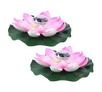 FONDOTIN 2 Pièces Lampe Solaire Lotus Flottante pour Piscine Décorative RGB Étanche Lumière LED à Changement de Couleur pour Bassin Jardin Extérieur Ambiance Romantique et Écologique