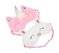 FONDOTIN 2 pièces Masque de Sommeil Peluche Adorable avec Motifs Licorne pour Confort Optimal Lors de Vos Voyages et Siestes