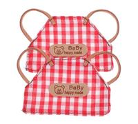 FONDOTIN 2 Pièces Mini Doll Aprons Plaid Kitchen Accessories Soft Fabric Outfits for Dolls and Plush Toys Easy Dressing Creative Play