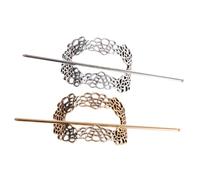 FONDOTIN 2 pièces Minimalist Vintage Hair Bun Holder Clips Hair Sticks Hairpins For Women Elegant Accessories For Curly Wavy Straight