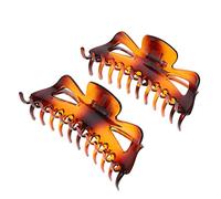 FONDOTIN 2 pièces Pince Cheveux Large Barrette Griffe Clip de Dents Sécurisé pour Coiffure Tenue Ferme pour Cheveux Épais Fins Bouclés et Longs Accessoire Pratique pour Bain et Maquillage
