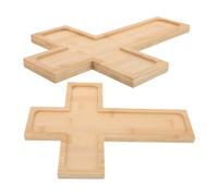 FONDOTIN 2 Pièces Plateaux de Service Croix de Noël Plateau Apéritif Festif pour Fromages et Charcuterie Grand Plateau Décoratif pour Snacks et Desserts de Fête