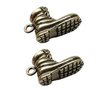 FONDOTIN 2 pièces Porte-clés Laiton Pendentifs Bottines Talons Hauts Faits Main Accessoires DIY Multifonctions Décoration Miniaturisée Élégante Cuivre