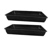 FONDOTIN 2 pièces Soucoupes Carrées pour Pots de Fleurs Plastique pour Plantes Extérieur Plateau Récupérateur Eau et Drainage pour Jardinières
