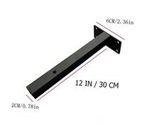FONDOTIN 2 pièces Support Mural Fer Triangulaire Robuste pour Étagère Flottante Charge Lourde Installation Facile Lot pour Rangement Maison et Bureau