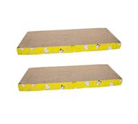 FONDOTIN 2 pièces Tapis Grattoir pour Chat Carton Planche à Gratter Rectangulaire et Lit pour Chat pour Affûter Griffes et Éviter Dommages Aux Meubles
