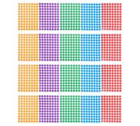 FONDOTIN 20 feuilles Étiquettes Autocollantes Rondes Adhésives pour Nom Pastilles Colorées Mix Couleurs Étiquettes Codage pour Bureau École et Maison