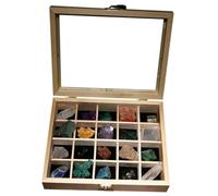 FONDOTIN 20 pièces Boîte de Spécimens Pierres Naturelles Minérales Collection de Cristaux Bruts Décoratifs Pierres Naturelles pour Ornements et Enseignement Géologique