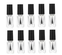 FONDOTIN 20 pièces Bouteilles Verre Carrées avec Brosse Rechargeables pour Vernis à Ongles Transparentes DIY Contenants Vides pour Huile Parfum et Peinture