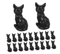 FONDOTIN 20 Pièces Mini Cat Figurines for Halloween Realistic Miniature Cat Statues for Dollhouse Tabletop Garden Decor and Party Favors Fillers