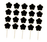 FONDOTIN 20 Pièces Mini Tableaux Ardoise Bois Forme Fleur Étiquettes pour Plantes Jardin Décoration Mariage Fête Messages Créatifs