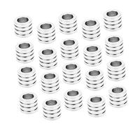 FONDOTIN 20 Pièces Perles Tube Acier Inoxydable pour Bracelet et Collier, Trou de 5 MM, Matériau Solide, Résistance à Corrosion, Accessoires DIY pour Création de Bijoux