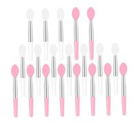 FONDOTIN 20 pièces Pinceaux à Silicone Portables Applicateurs Maquillage Doux Brosses Miniatures pour Masque à Blanc et Rose