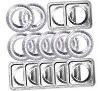 FONDOTIN 20 pièces Tapis de Protection pour Gazinière Aluminium Résistant Chaleur Protège Brûleurs Carrés et Ronds Couvre-feux Anti-huile pour Cuisinière à Gaz Réutilisables et Faciles à