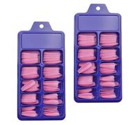 FONDOTIN 200 Faux Ongles à Coller de Cercueil Capsules pour Ongles Longs Couleurs Variées 2 Boîtes de 100 Pièces Manucure pour Mariage Soirée et Fête