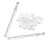 FONDOTIN 200 Pièces 200 Éponges à Ongles Blanches pour Nail Art avec 2 Pinces de Préhension Mini Blocs en Mousse Haute Densité Réutilisables pour Manucure DIY à Domicile et Salon de Beauté