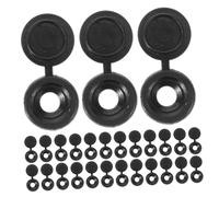 FONDOTIN 200 Pièces Caps de Vis Plastique à Charnière avec Couvercle Rabattable Cache Trou et Protection Esthétique pour Meubles et Décoration Noir
