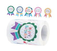 FONDOTIN 200 Pièces Lot de Autocollants Badges Joyeux Anniversaire pour Garçon Fille Étiquettes Adhésives Fête Anniversaire Décoration Classe et Récompense Ludique