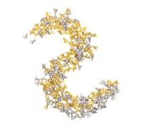 FONDOTIN 200 pièces Nail Gems Charms pour Ongles Décorations Manucure Métalliques Pointues Petits Charms Argent et Or pour DIY Nail Art Accessoires Ongles Femme