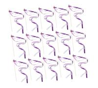 FONDOTIN 24 pièces Lot Baguettes Étoile avec Rubans Satinés et Clochettes Bâtons Fée Colorés pour Mariage Fête et Décoration Ruban Accessoires Princesse
