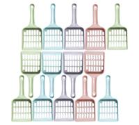 FONDOTIN 24 Pièces Pelle à Litière pour Chat Plastique Fine à Fins Légère et Facile à Nettoyer Kit Multicolores pour Litières de Chats et Chatons Adaptée à Toutes Les Maisons de Toilette