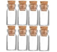 FONDOTIN 25 pièces Mini Flacons Verre Clair avec Bouchons Liège Bouteilles à Souhaits DIY pour Décoration Bijoux et Multifonction pour Messages et