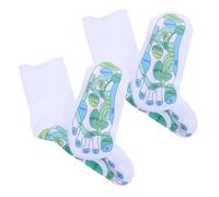 FONDOTIN 2paires Chaussettes De Réflexologie Pour Chaussettes De Massage Avec Points De Déclenchement Acupression Pour Soulager La