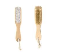 FONDOTIN 2pcs Râpe Pied Double Face en Pierre Ponçe Naturelle et Poils de Sanglier pour Éliminer Peau Morte et Callosités, Outil de Pédicure