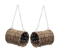 FONDOTIN 2pièces Hamac Suspendu pour Petits Animaux Lit Confortable pour Hamster Nid Suspendu pour Rongeurs pour Oiseaux Et Cochons Couleur Marron