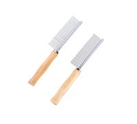 FONDOTIN 2pièces Lot De Peignes Pour Chien Avec Manche Et Epingles Acier Inoxydable Outil De Toilettage Pour Animaux De Compagnie Peigne De Nettoyage Pour Chiens Et Chiots