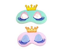 FONDOTIN 2pièces Masque Pour Dormir Bandeau Pour Yeux à Longs Cils Design Lot De Rose Bleu Pour Fille Et Femme