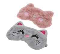 FONDOTIN 2pièces Masques De Sommeil Peluche Pour Yeux Motifs Animaux Mignons De Pour Yeux Pour Voyage Détente