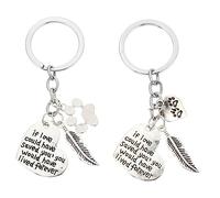FONDOTIN 2pièces Porte-clés Souvenir pour Animaux avec Pattes De Chien Pendentifs pour Amoureux des Chiens