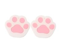 FONDOTIN 2pièces Touches de Porte Forme de Pattes de Chat Protège-clés Silicone Étui à Clés Porte-clés Blancs Protections pour Clés Identificateur