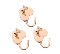 FONDOTIN 3 ensembles Lot de Cadenas Mini Cœur avec Clé Petits Cadenas Métalliques Dorés pour Boîte de Rangement Journal Intime Décor Couple et Souvenir Romantique