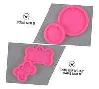 FONDOTIN 3 Ensembles Moule Silicone Clé Forme Dos De Chien Et Souple Pour Décoration Gâteau Porte Clés Personnalisé Kit Créatif Diy 4 Pièces * 3