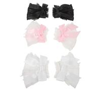 FONDOTIN 3 Paires de Manches en Dentelle Nœud Légères et Détachables pour Accessoires Photo Manucure, pour Séances Professionnelles et Nail Art Élégant