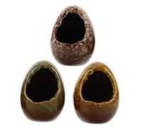 FONDOTIN 3 Pièces Aquarium Hiding House Ceramic Fish Shrimp Shelter Simulated Stone Betta Fish Cave for Breeding and Natural Behavior in Tank