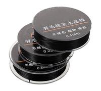 FONDOTIN 3 Pièces Cordon Élastique en Plastique Noir pour Extensions de Cheveux Résistant la Décoloration, Spécifications Polyvalentes 0,8mm 0,4mm 0,23mm, Usage Domestique