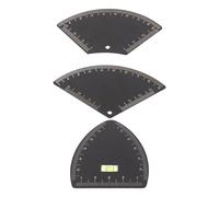 FONDOTIN 3 Pièces Kit de 3 Outils Correcteurs de Sourcils Noirs Semi-Circulaire, Éventail et Triangulaire - Règle de Mesure Précise et Pochoir à Sourcils pour Maquillage Rapide, Portable et