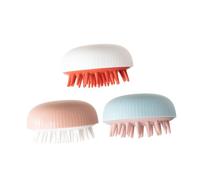 FONDOTIN 3 pièces Lot Brosses Shampooing Silicone Douceur Massage Chevelu Peignes Nettoyage Cheveux Femmes Design Flexible Confortable et Détente Scalp Quotidien