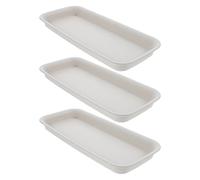 FONDOTIN 3 pièces Lot de Plateaux pour Pots de Fleurs Plastique Résistant Plateau Rectangulaire Antidérapant pour Intérieur et Extérieur Récupérateur Eau pour Plantes Protège Sols et