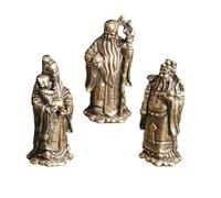 FONDOTIN 3 pièces Ornement Laiton Vintage Figurines Trois Immortels Décoration de Bureau Intérieur Stable et Délicate Cadeau Noël