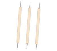 FONDOTIN 3 Pièces Outils à Stylets à Boules pour Embossage et Sculpture Argile avec Manches et Embouts Inox Accessoire Pâte à Modeler pour Artistes Modelage et Loisirs Créatifs