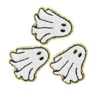 FONDOTIN 3 Pièces Patches Thermocollantes Fantômes Brodées Lot de Décoration DIY pour Vêtements Chapeaux Jeans et Chaussures Au Lavage Application sans Couture