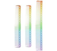 FONDOTIN 3 pièces Peigne Coiffure Transparent Coloré Peigne Coiffant Professionnel pour Hommes et Femmes Outil de Coiffage Compact pour Cheveux Lisses et Démêlés