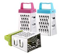 FONDOTIN 3 pièces Râpe à Fromage Mini Acier Inoxydable Trancheuse Multifonction à Faces pour Légumes et Fruits Poignée Plastique Colorée Pratique et Sécurisée pour Cuisine Maison